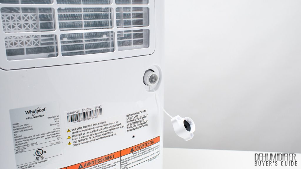 WHAD50PCW drain outlet